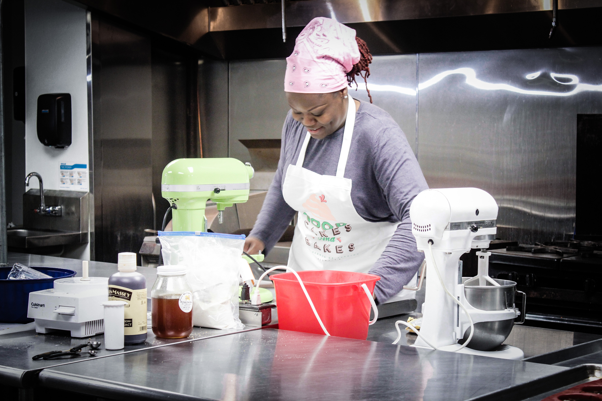 baker in culinary kitchen