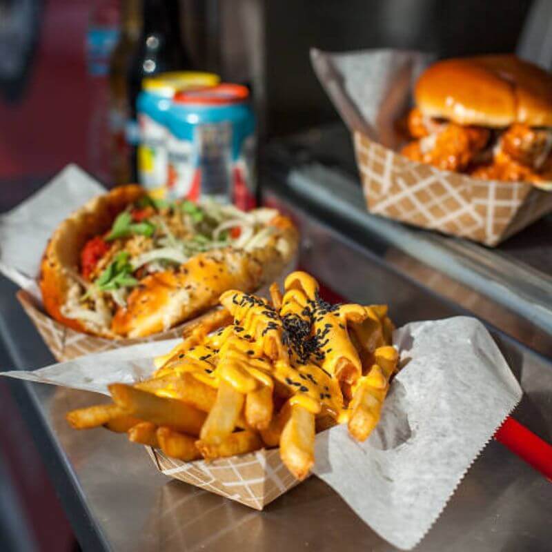 Food served from a Food Truck at the Be Well Farmers' Market Bazaar