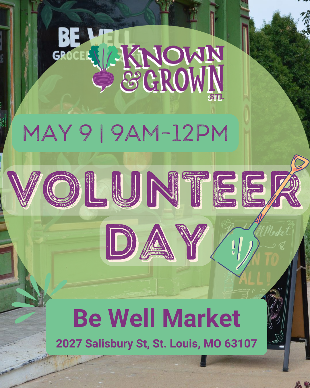 Volunteer Day at Be Well Market Saturday, May 9, 2026 9:00 am - 12:00 pm